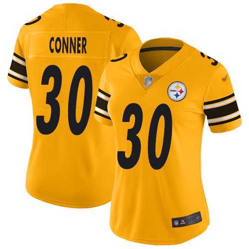 Womens Nike Steelers #30 James Conner Gold Stitched NFL Limited Inverted Legend Jersey Dzhi->women nfl jersey->Women Jersey